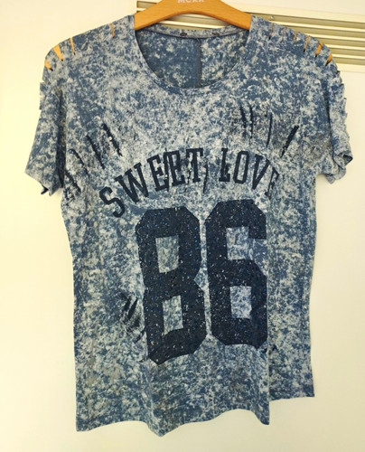 Damen shirt blau - t-shirt,