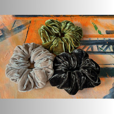 AUTHENTISCHE Seiden-Samt Scrunchies (neu Trend) – Haarband & Haargummi – Luxus