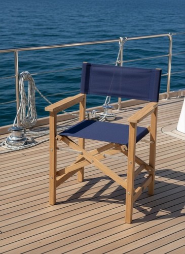 Teak regiestuhl blau - teak,