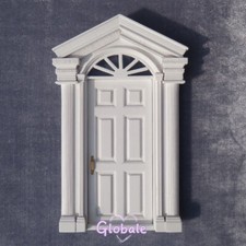 Puppenhaus Miniatur 1:12 Maßstab Weiße Tür Victoria Möbelzubehör Garten Holz