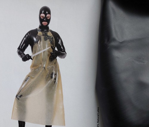 Latex schürze schwarz - latex,