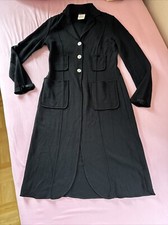 Strickjacke, RENA LANGE, lang, Gehrock, Schwarz, Wolle, Luxus, 38