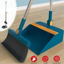 Besen Kehrschaufel Set mit Langem Stiel & Kammzähnen Kehrbesen Kehrschaufel Set