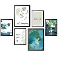 6er Poster Set Premium Bilder Wohnzimmer Spruch Kunstdruck Deko 2x A3 4x A4 Wand