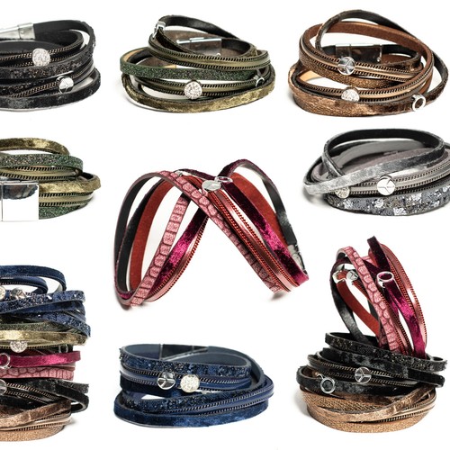 Wickelarmband damen samt - wickelarmband,
