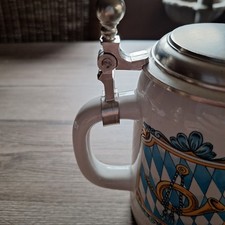 Original Bierkrug mit Zinndeckel  aus Deutschen Post Kollektion