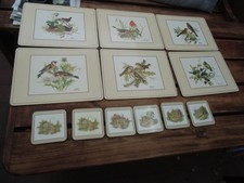 Pimpernel Six Place Mats Song Birds + six Coasters IRIS English Country Cottages