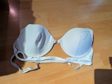 Hartschalen-BH, weiß, Bügel-BH, Flirt, 90B, Strasssteine, vorne verschließbar