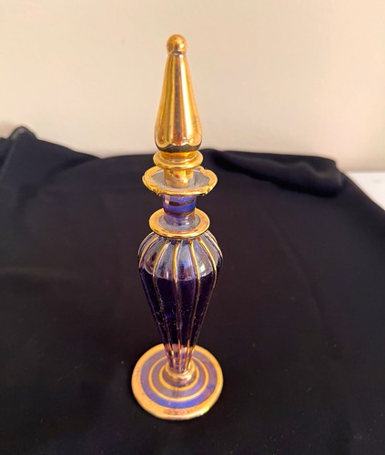 Antik glas parfum flakon lila - flakon,