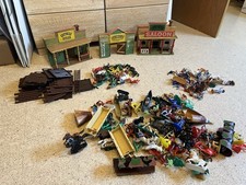 Timpo DDR W. Germany Western Indianer Cowboys Konvolut Sammlung Figuren Häuser