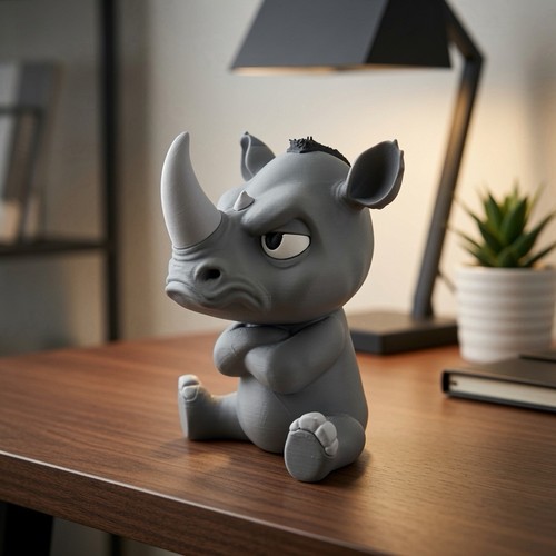 Frecher grumpy nashorn figur - frecher,