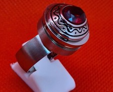 Edelstahl Ring Chunk Mit Zirkonia Strass Stein Druckknopf Hingucker Gr 17