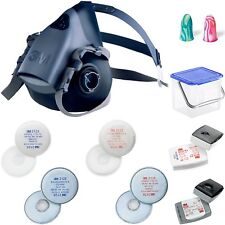 3M Silikon Halbmaske 7500 + Partikelfilter + Box Atemschutzmaske Lackiermaske