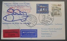 Karte Bremen Raumfahrt Weltraum Oberth 1966 Raketenflug Raketenpost (8019