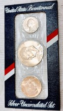 3 Stk. Silber USA 1.One Dollar,half,Quater E Pluribusunum Unum Liberty 1776-1976