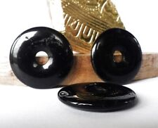 SCHMUCK-STCK Anhänger Stein gebohrt Shungit Schungit Algenkohle Heilstein Donut