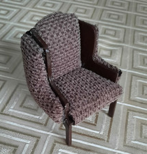 Puppenhaus / Puppenstube Möbel 1:12 * Wohnzimmer * Sessel / gepolsterter Stuhl *