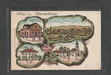 AK Lithographie Oberdorfelden Schöneck Main Kinzig! Handlung Pfarrhaus etc. 1912