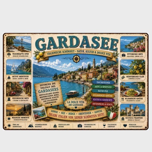 Blechschild gardasee - blechschild,