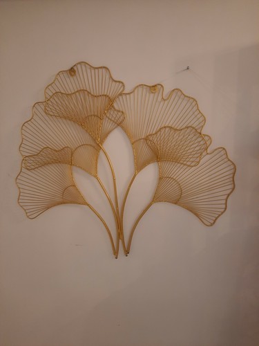 Metall gold ginko leaves - gold, harfe