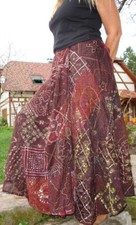Vintage,Boho Sari Patchwork Rock aus handbesticktem Chiffon aufwendigeHandarbeit