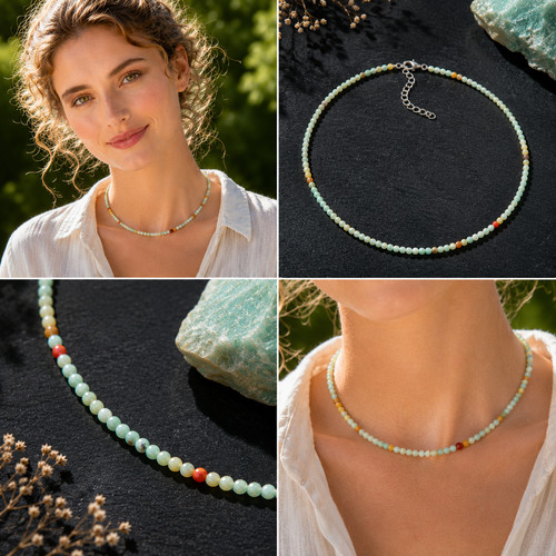 Halskette aus amazonite - aus, in