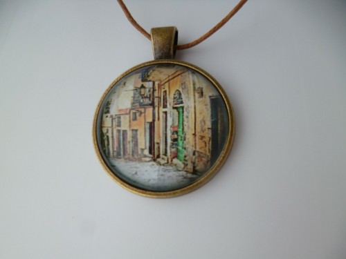 Bronze halskette cabochon - halskette, "un