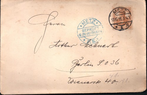 Zensur brief metz nach - dr,