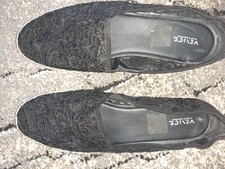 Slipper Ballerina Pumps Halbschuh Stoff  Damen Gr. 44 schwarz