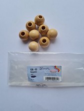 8x Holzperlen natur 20mm Großlochperlen, Makramee Basteln, neu 838-03