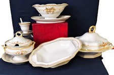 F&M Böhmen - Tafelservice 6 tlg.  Elfenbein/Rot/Gold Seltenheit