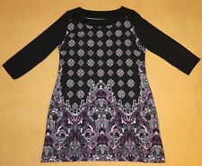 s.Oliver Selection_Kleid_44-46_L-XL_schwarz mit Muster_¾ Ärmel_Stretch_neuwertig