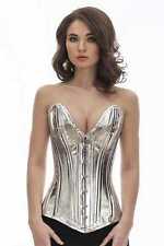 Corsage Korsett Silber Glitter