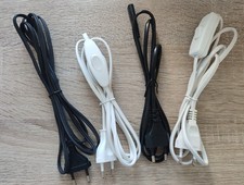 4 Netzkabel Eurostecker Geräteschnur Euro-Stecker Anschlusskabel Schnurschalter