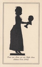 4/Postkarte - Goethe / Frau von Stein mit der Büste ihres Sohnes Fritz