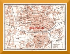 Essen +Histor. Stadtplan von 1905+ Krupp-Werke, Zechen, Alfredshof, Altendorf
