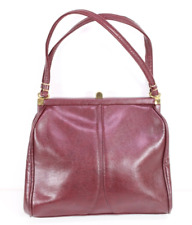 Vintage Damen Tasche Kunstleder bordeaux weinrot Henkeltasche Boho 50's PB359