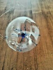 Spinnen-Kugel/ Glaskugel mit Lichtreflex Blau 34 cm rund