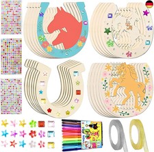 Hufeisen Aus Holz Bastelset, 41 Stück Hufeisen Kindergeburtstag Basteln, 