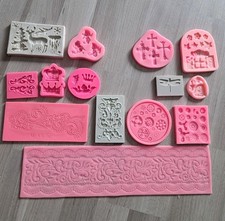 grosses Giessformen Set Ornamente, Kronen,Zahnräder, Winter,Engel 