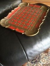 Orientalisches Tablet 30 x 23 Muster Gold Rot Untersatz zum Servieren Selten Top