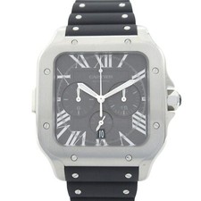 CARTIER Santos de Cartier Chronograph XL Armbanduhr WSSA0078 Auto SS Gebrauch...