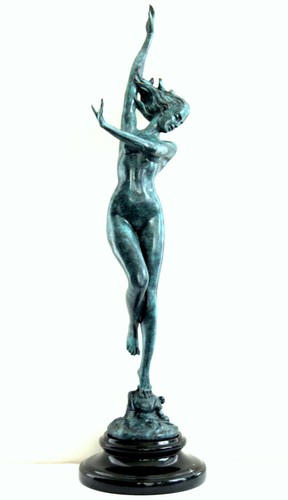 Jugendstil bronze figur akt - jugendstil,