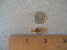 14k Gelbgold Blatt 0,14ct natürlicher Diamant Anhänger