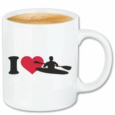 Kaffeetasse I LOVE KAJAK FAHREN - KAJAKFAHRER - WILDWASSER - KAJAK PADDEL WASSER