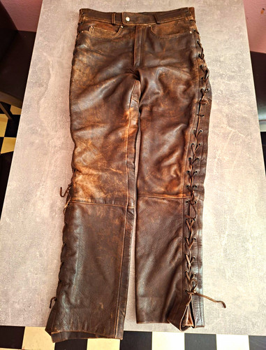 Lederhose geschnürt braun - geschnürt,,