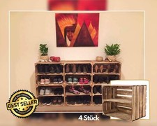 4 geflammte Obstkisten mit