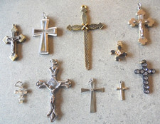 10 Teile Schmuck religiös Kreuze verschiedene Designs,Größen und Farben Nr. 4176
