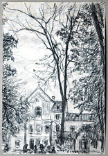 Biergarten Asam Schlössl im Herbst Kohlezeichnung: Richard Pietzsch 1872-1960