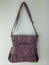 Damen PU Leder Handtasche Schultertasche Shopper Blogger Bag Tragetasche Flieder